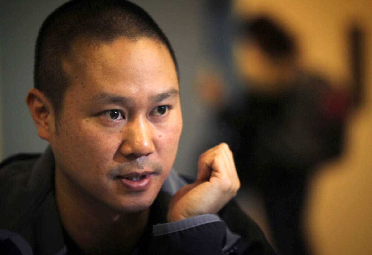 In this 2012, file photo, Tony Hsieh, CEO of online clothing retailer Zappos.com, takes part in ...