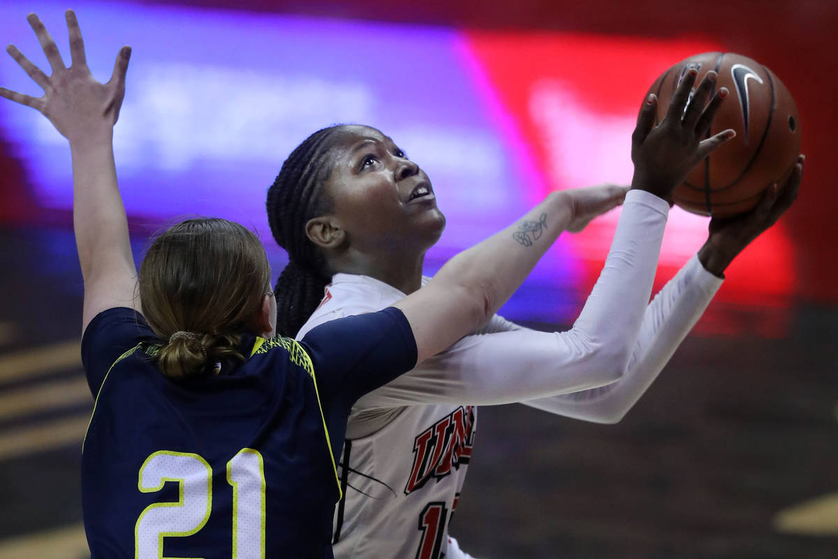 UNLV forward Anna Blount, right, shown Nov. 25, had 12 points and a team-high five rebounds Wed ...