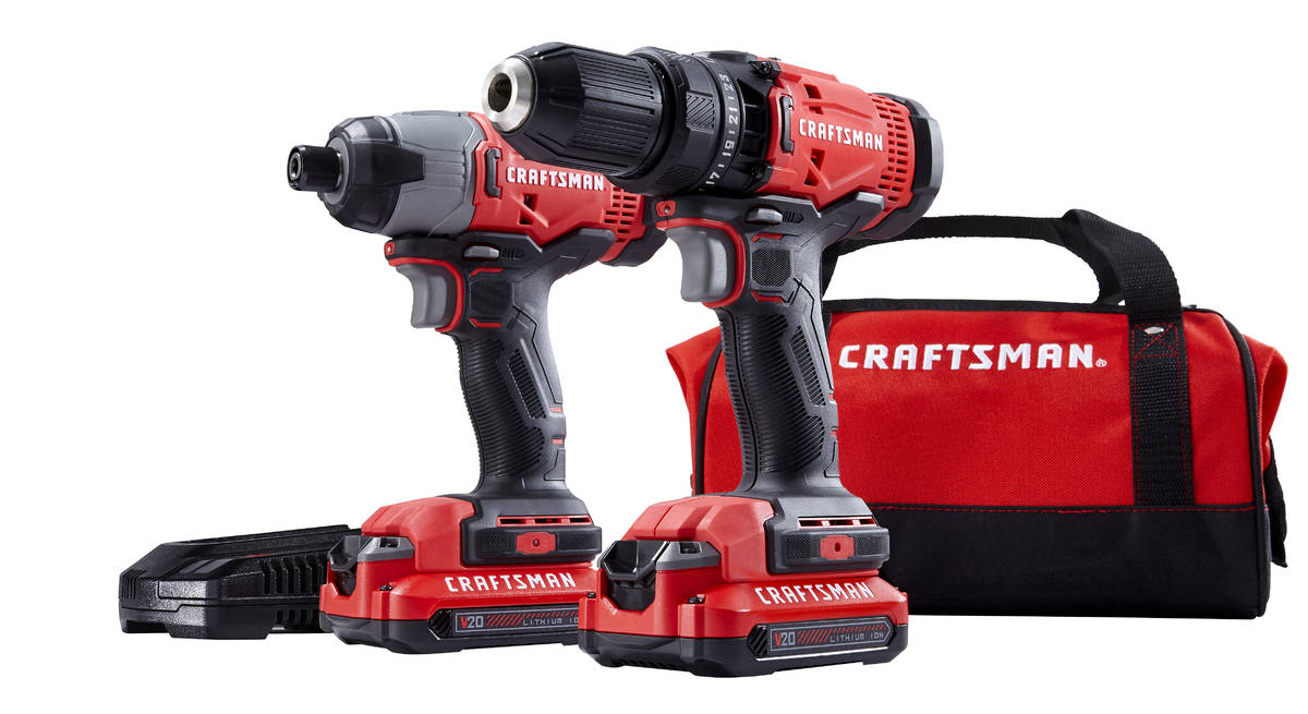 Craftsman's affordable two-tool kit includes soft carrying case, drills, charger and two batter ...