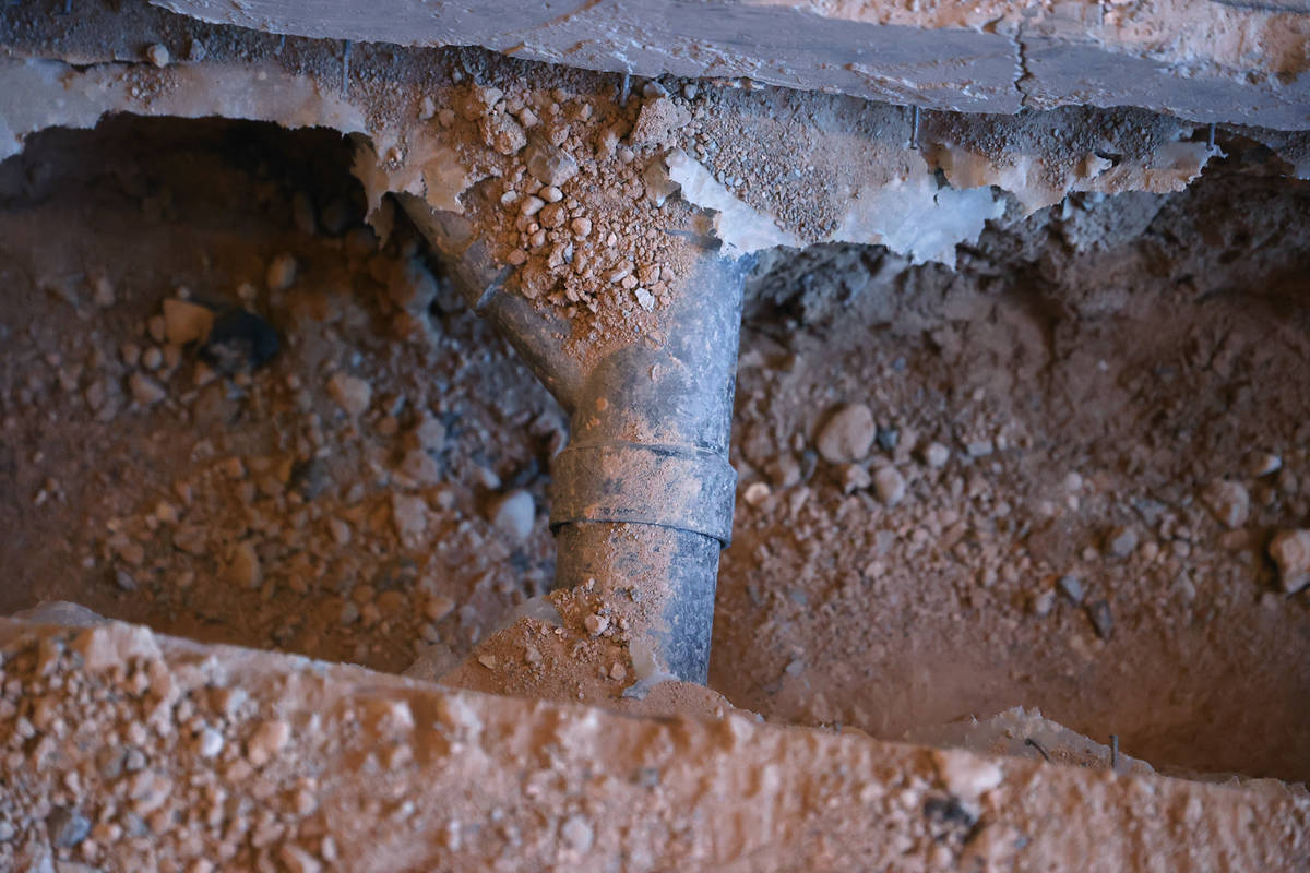 An exposed pipe inside of the dining room at Lindo Michoacán, 2655 E Desert Inn Road, in L ...