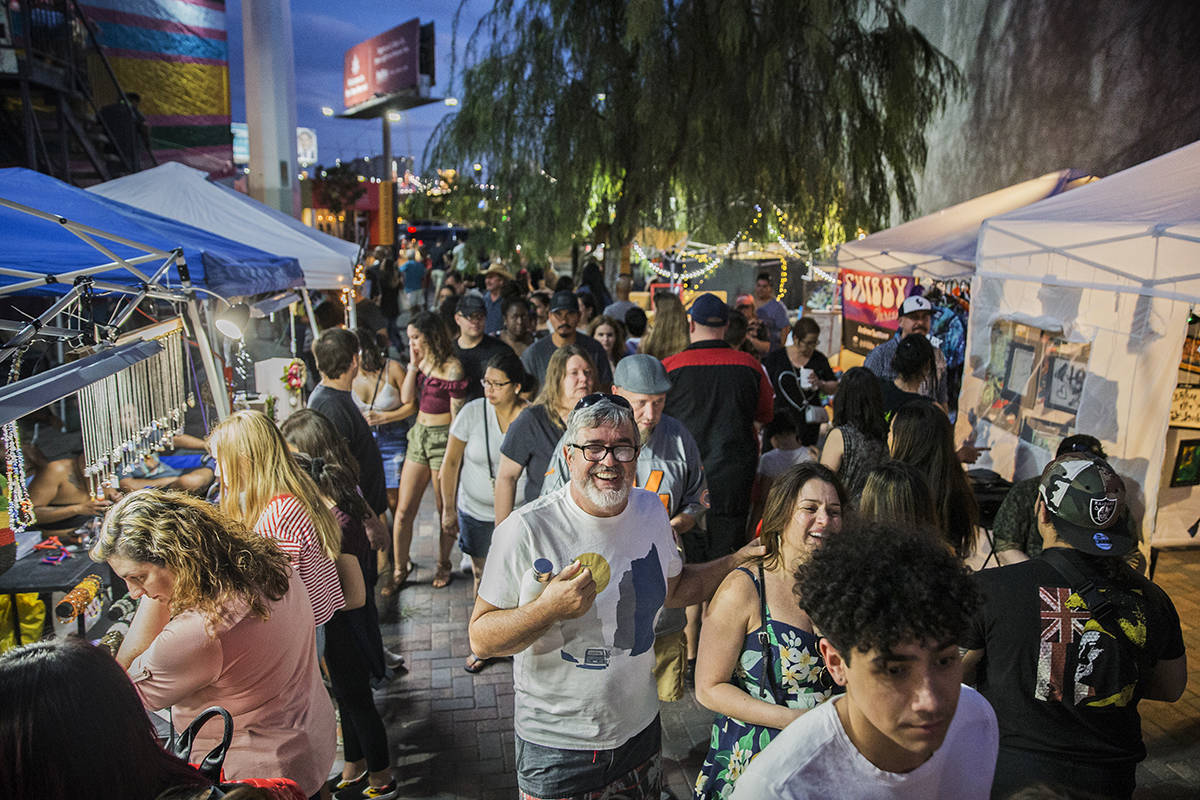 The streets in the Arts District are packed during First Friday's "Beat Street" event in this J ...