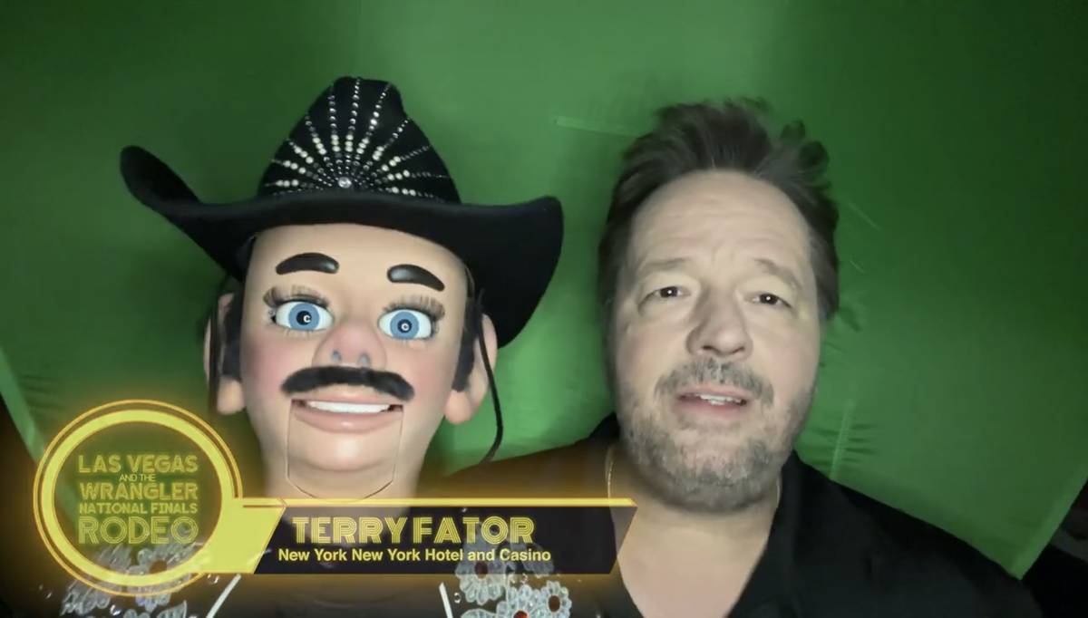 Ventriloquist Terry Fator and Walter T. Airdale are shown in a screen grab in a Las Vegas Event ...