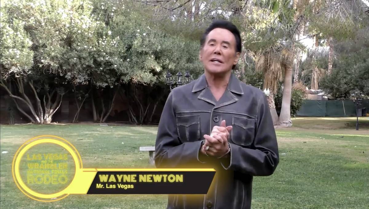 Wayne Newton is shown in a screen grab in a Las Vegas Events vidoe promoting the return of the ...