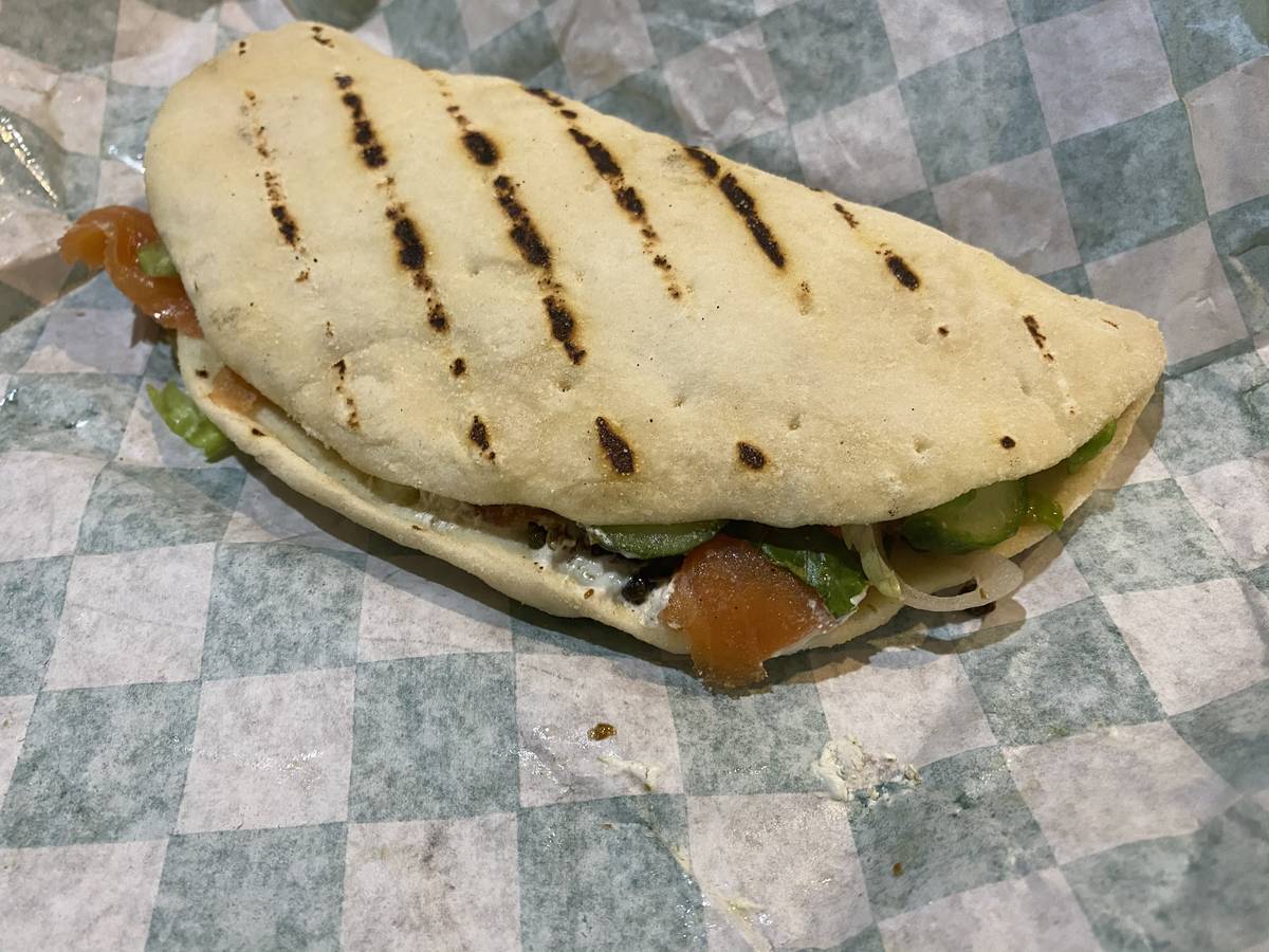 A smoked-salmon piadina at the popup at La Strega. (Al Mancini)