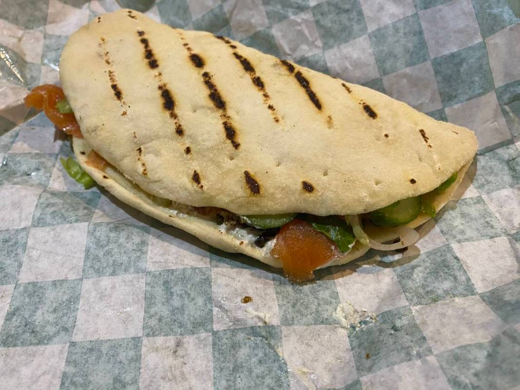 A smoked-salmon piadina at the popup at La Strega. (Al Mancini)