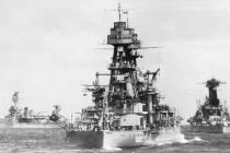The U.S.S. Arizona was sunk during the Japanese attack on Pearl Harbor on Dec. 7, 1941. (U.S. Navy)