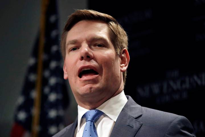 Rep. Eric Swalwell, D-Calif., seen in February 2019. (AP Photo/Elise Amendola)