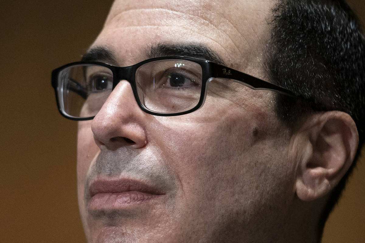 Treasury Secretary Steven Mnuchin testifies before a Congressional Oversight Commission hearing ...