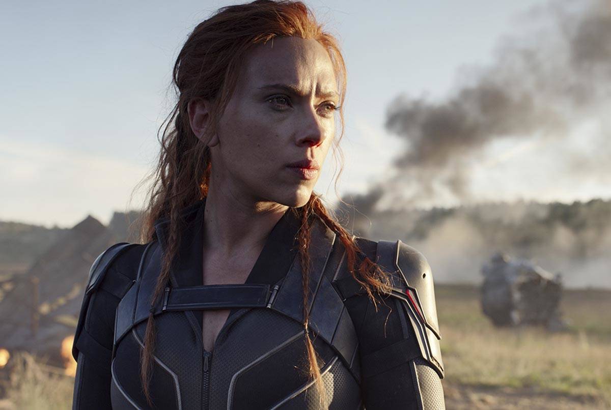 This image released by Disney/Marvel Studios' shows Scarlett Johansson in a scene from "Bl ...