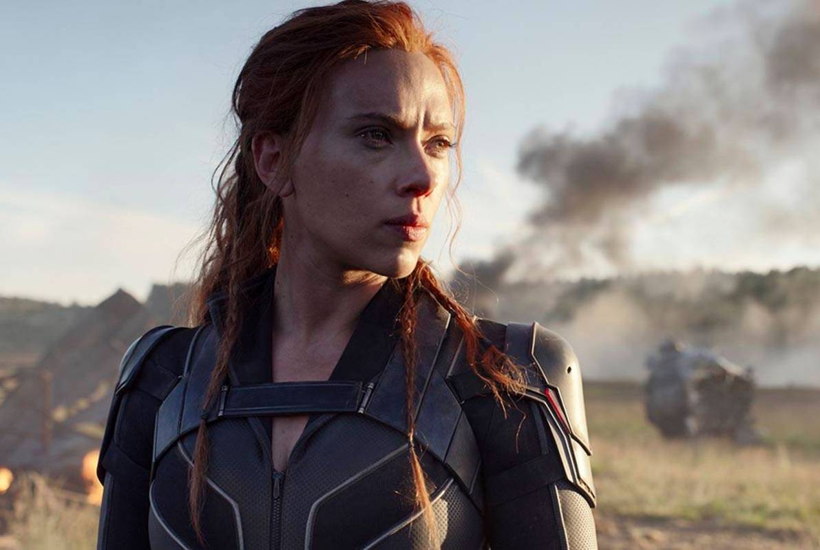 This image released by Disney/Marvel Studios' shows Scarlett Johansson in a scene from "Bl ...