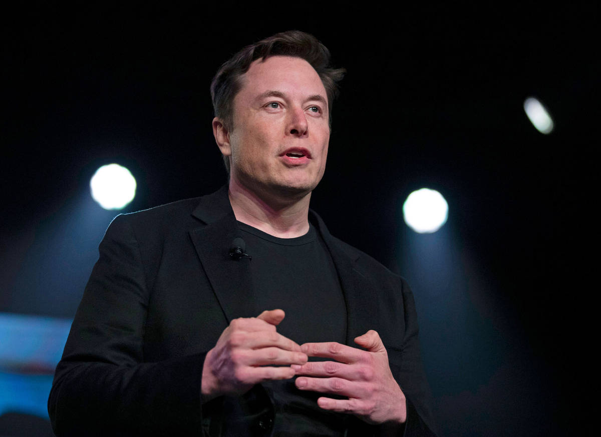 FILE - In this March 14, 2019, file photo, Tesla CEO Elon Musk speaks before unveiling the Mode ...