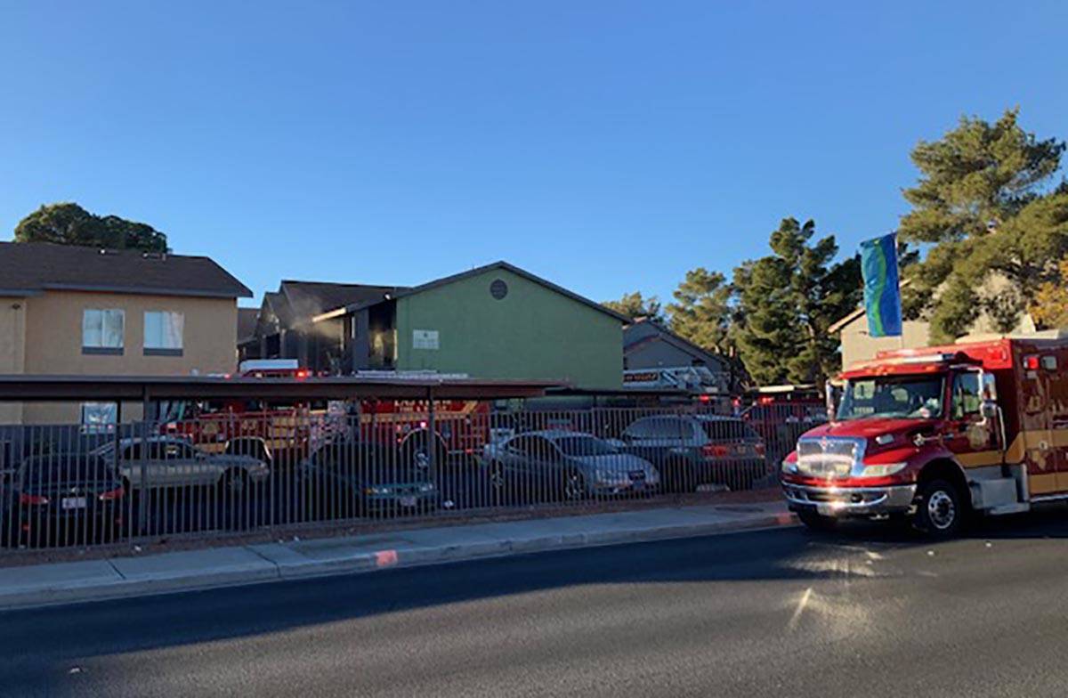 Las Vegas firefighters found heavy smoke in a second-floor apartment in the 5800 block of West ...