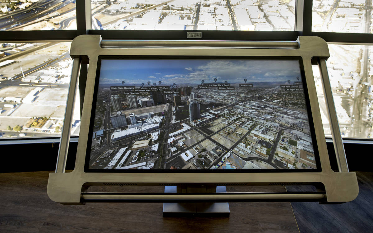 One of the new interactive maps on locations about the city along the observation deck at the S ...