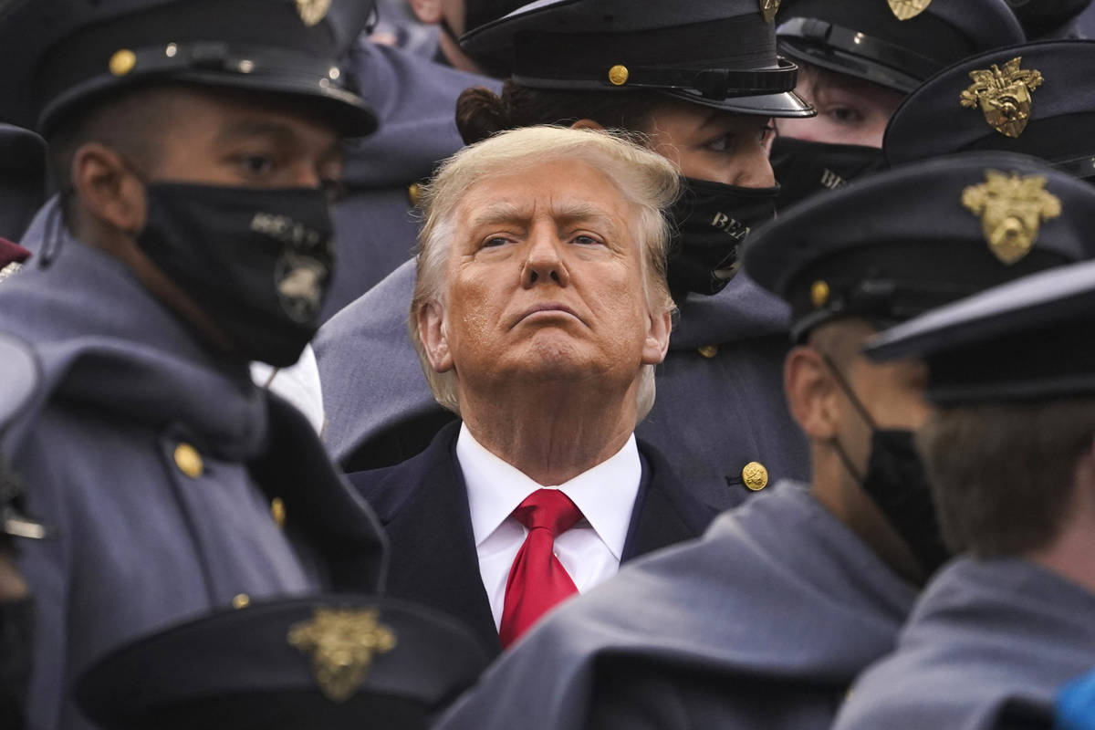 President Donald Trump watches the first half of the 121st Army-Navy Football Game in Michie St ...