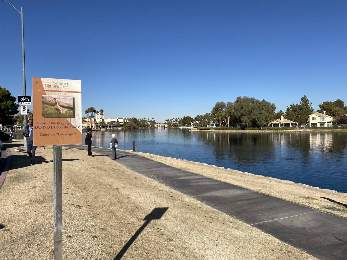 Lake Jacqueline is seen where a woman's body was found floating at Regatta and Mariner drives, ...