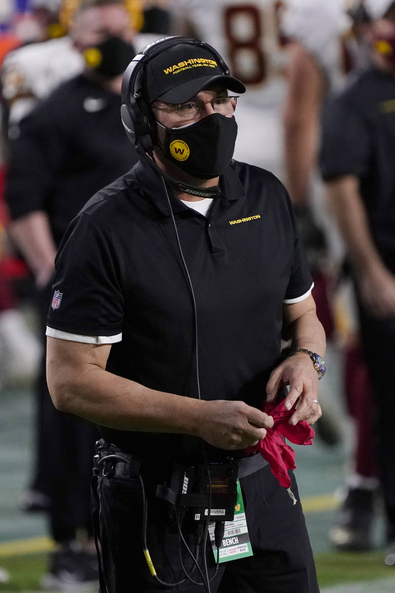 Washington Football Team head coach Ron Rivera during an NFL football game against the San Fran ...
