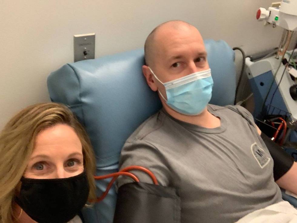 Cade Cridland and his wife, Catherine, are pictured together in late September at a Denver hosp ...