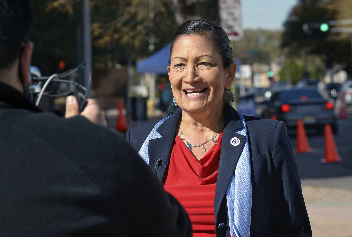 FILE - In this Nov. 3, 2020, file photo, Democratic Congresswoman Deb Haaland, N.M.-1st Dist., ...