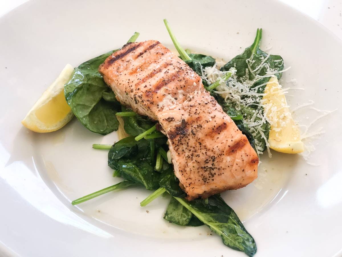 Salmon with spinach from Siena Trattoria. (Siena Trattoria)