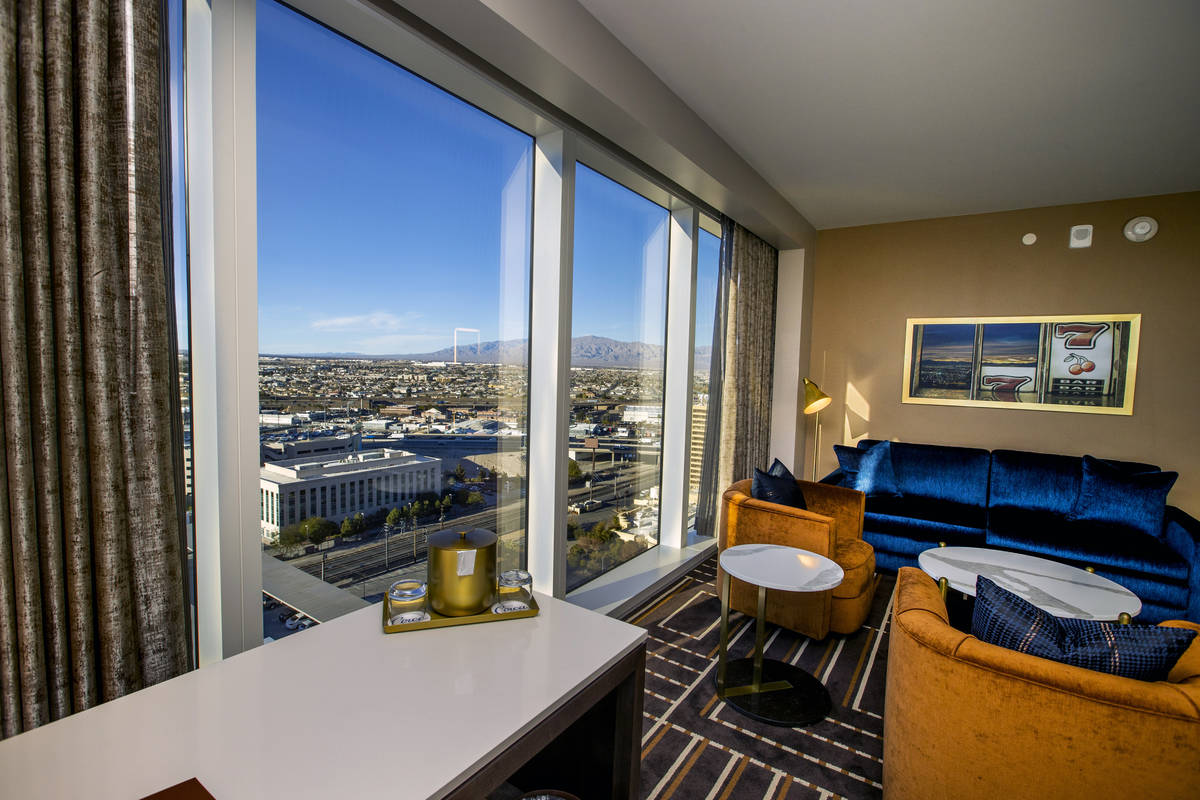 A mountain view from a Corner King Suite at Circa on Friday, Dec. 18, 2020, in Las Vegas. (L.E. ...