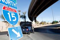 The Sahara northbound on ramp is closed, along with a portion of I-15, while troopers investiga ...