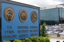 FILE - This June 6, 2013 file photo, shows the sign outside the National Security Agency (NSA) ...