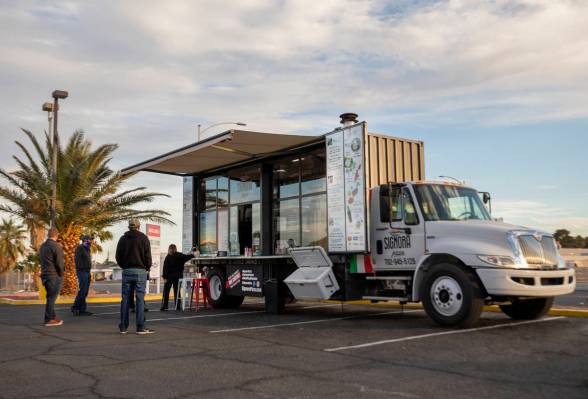 The Signora Pizza Truck is parked at the Pinball Hall of Fame during the launch of a weekly foo ...