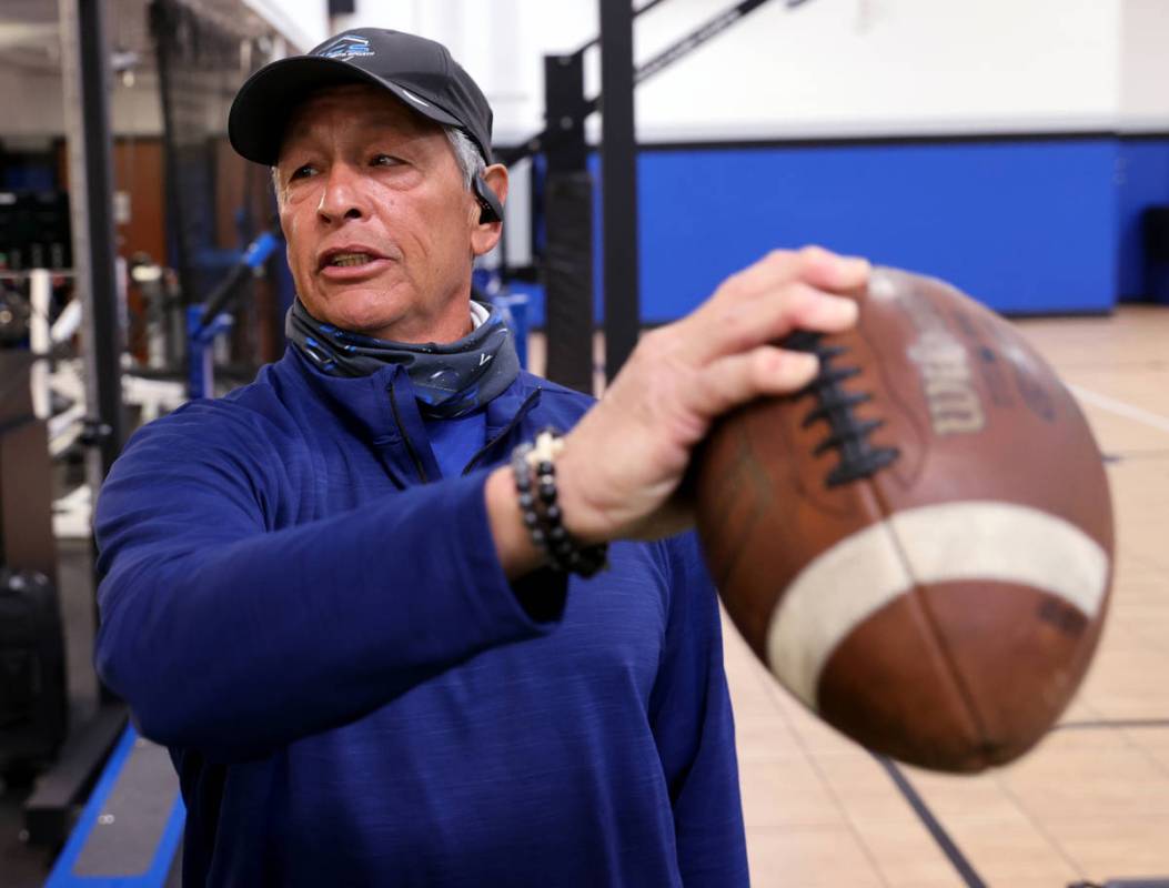 Vinny Passas during quarterback camp at Game Changers Sports in Las Vegas Thursday, Dec. 24, 20 ...