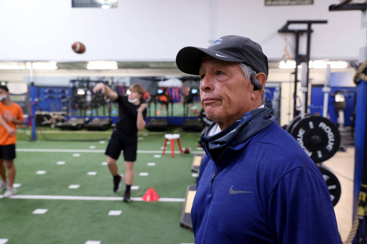 Vinny Passas during quarterback camp at Game Changers Sports in Las Vegas Thursday, Dec. 24, 20 ...