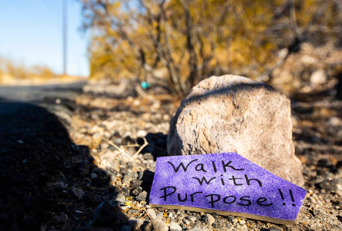 Painted rocks with positive messages started popping up along the Nevada Power Trail in Henders ...