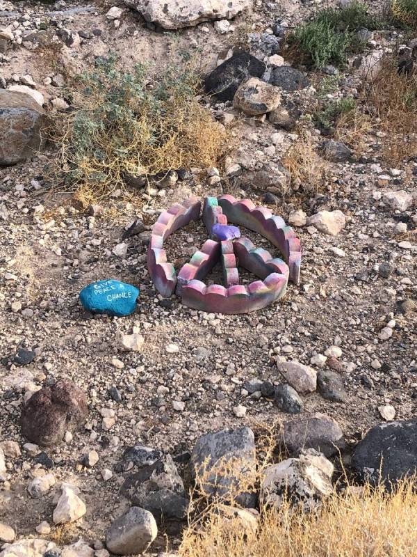 Painted rocks with positive messages started popping up along the Nevada Power Trail in Henders ...