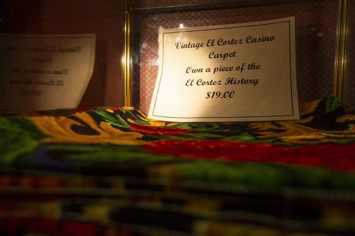 Pieces of the old carpet go on sale Jan. 1 at the El Cortez gift shop. The iconic feature of th ...