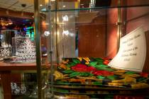 Pieces of the old carpet are for sale at the El Cortez gift shop on Wednesday, Dec. 23, 2020, i ...