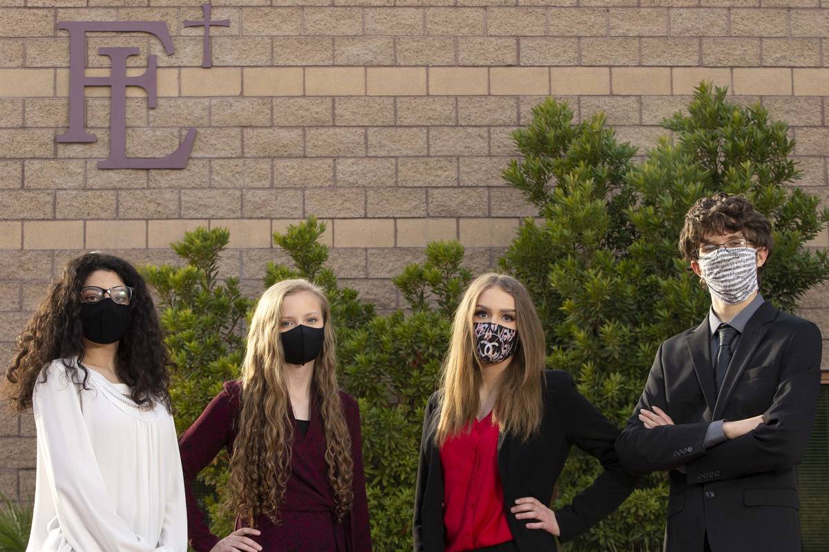 Sophomores Elyssa Bahr, Nikki Manukyan, McKenna Erwin and Mason DeVore, pictured from left to r ...