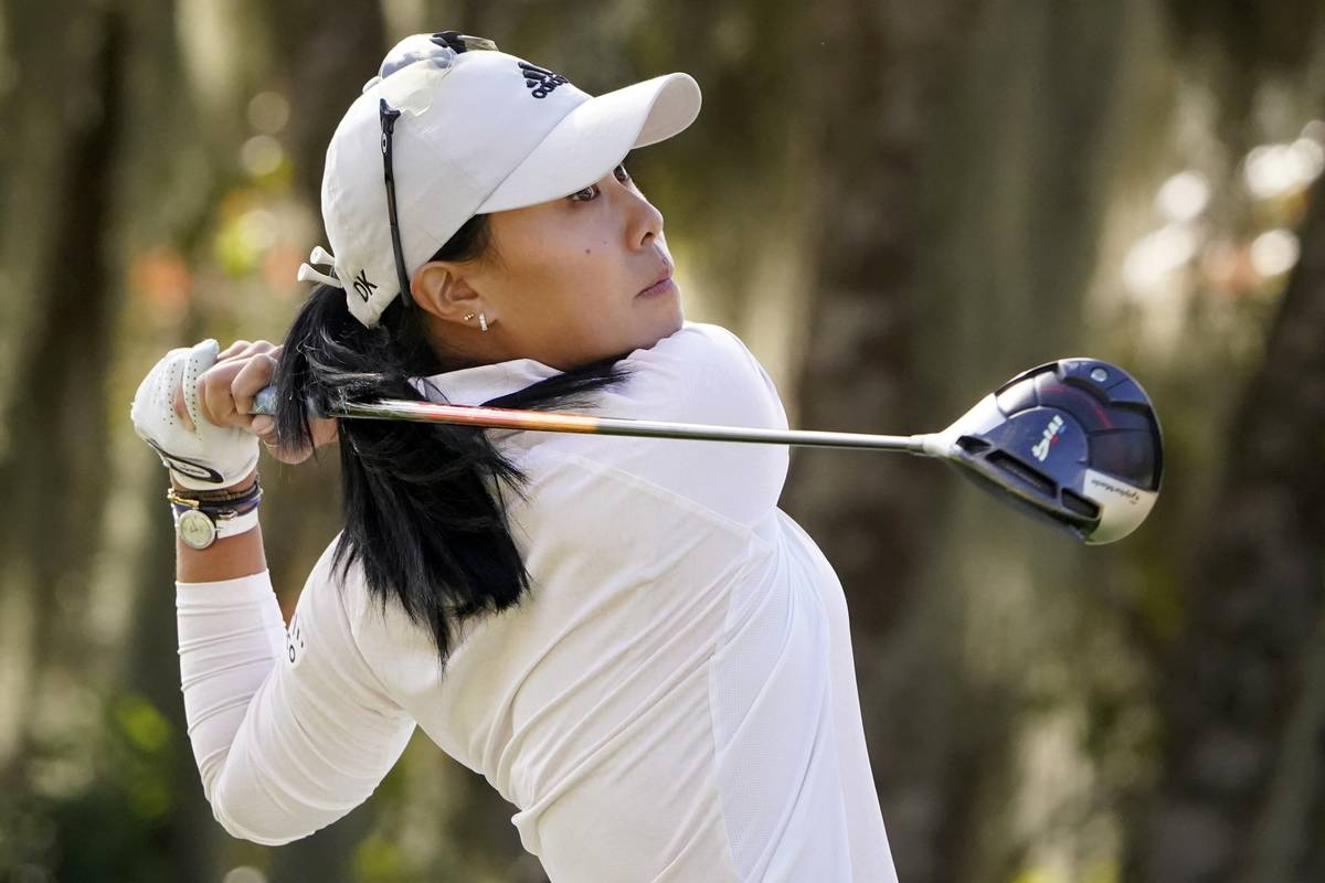 Danielle Kang follows her shot off the third tee during the first round of the U.S. Women's Ope ...