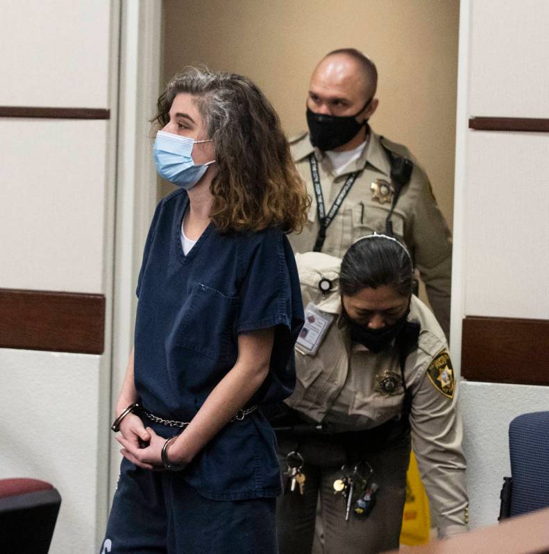 Kayleigh Lewis, one of three people charged in a Henderson and Arizona shooting spree that left ...