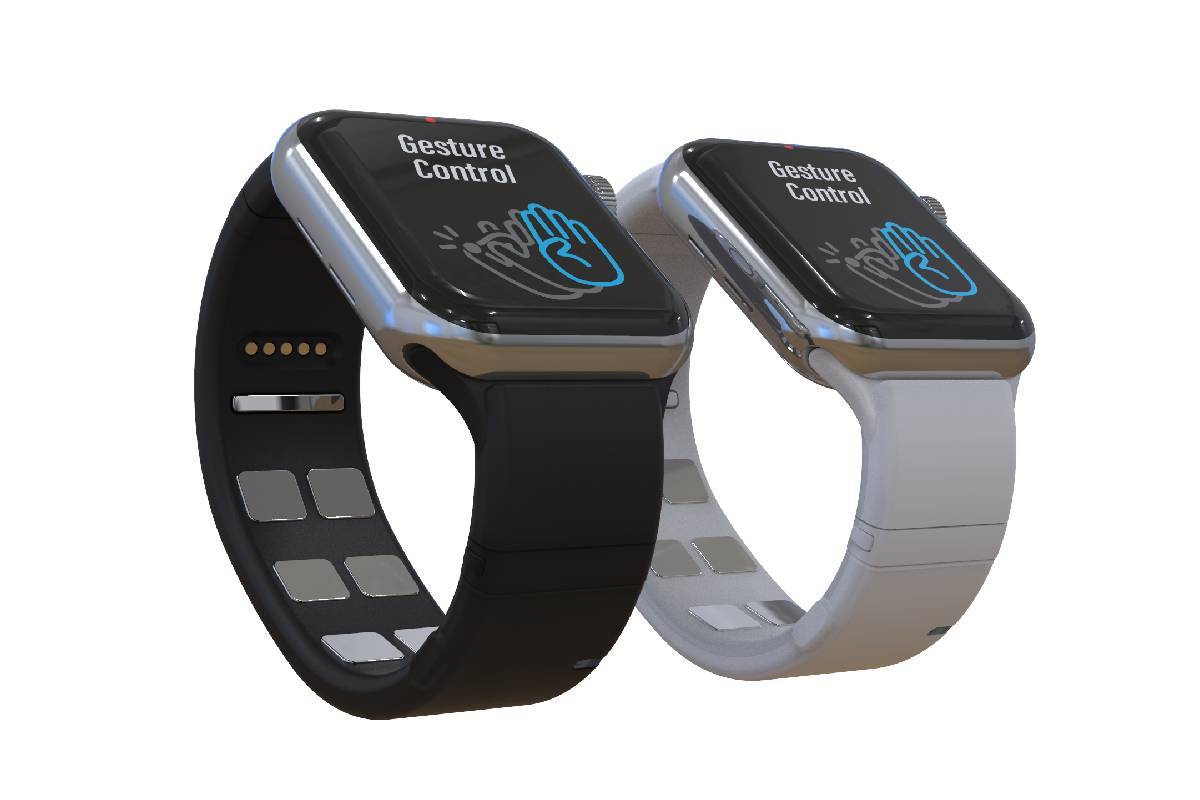 The Mudra Band allows wearers to control their Apple Watch just by moving their fingers. (Weara ...