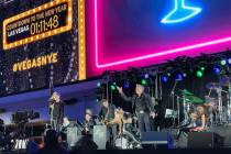 Chris Phillips and Zowie Bowie during the New Year’s Eve show and CBS broadcast at Stadium Sw ...