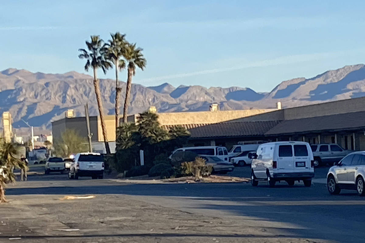 The scene of a fatal shooting near Losee Roa dand West Cheyenne Avenue in North Las Vegas on Fr ...