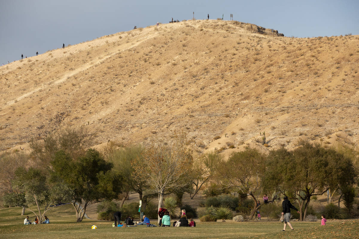 Exploration Peak Park is busy with people enjoying the warm winter weather on Saturday, Jan. 2, ...
