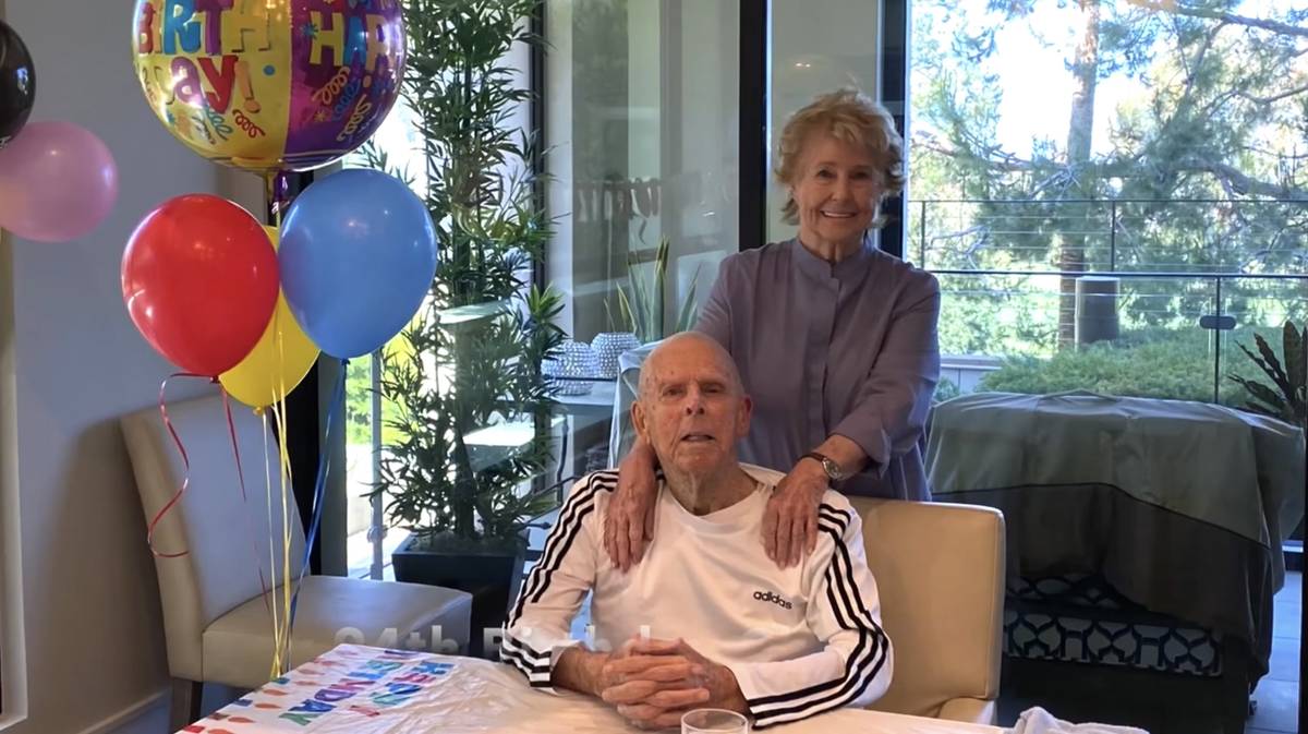 Charles Heers and his wife, Marilyn, are shown at his 94th birthday celebration in Newport Beac ...