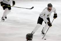 Golden Knights defenseman Alex Pietrangelo during a scrimmage on the first day of training camp ...