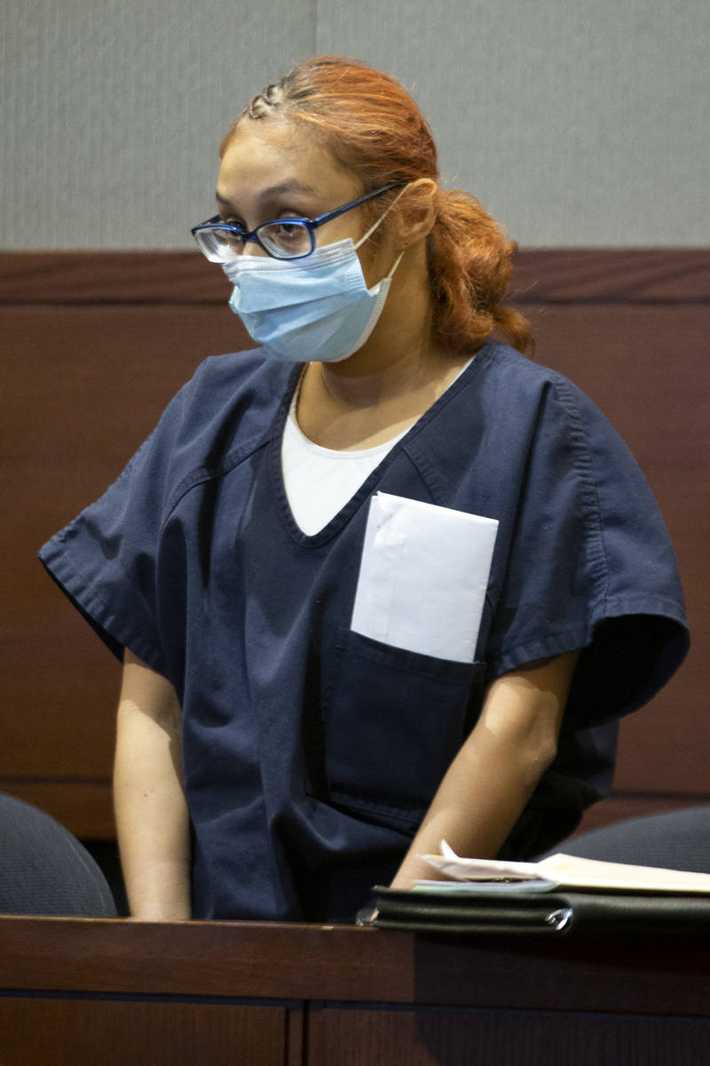 Jasmin Vargas appears in a court hearing at the Regional Justice Center on Tuesday, Jan. 5, 202 ...