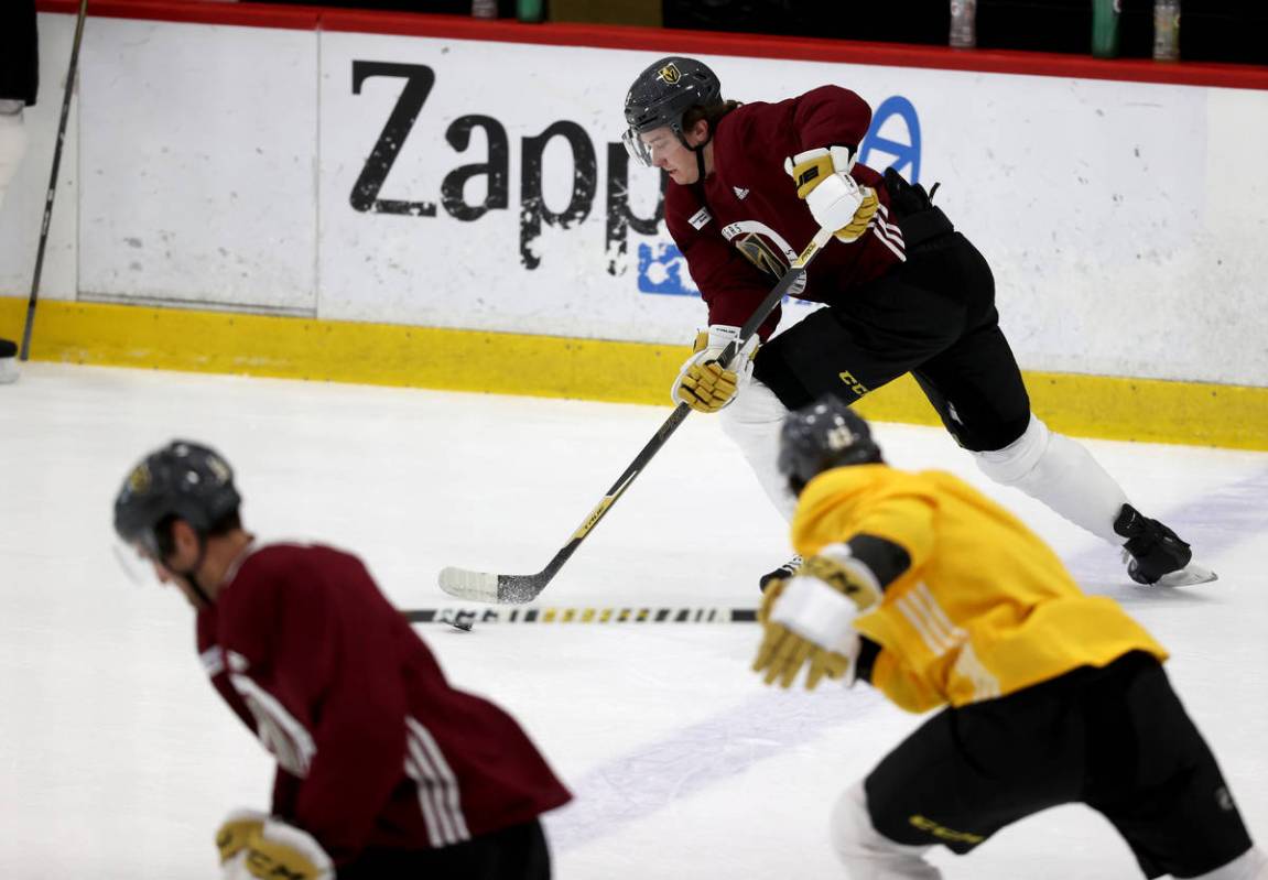 Golden Knights center Cody Glass (9) during training camp at City National Arena in Las Vegas T ...