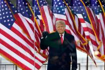 President Donald Trump arrives to speak at a rally Wednesday, Jan. 6, 2021, in Washington. (AP ...
