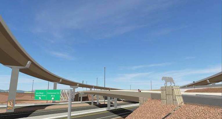 An artist rendering of what the $155 million final phase of the Centennial Bowl interchange wi ...