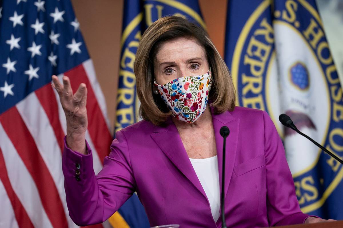 Speaker of the House Nancy Pelosi, D-Calif., holds a news conference on the day after violent p ...