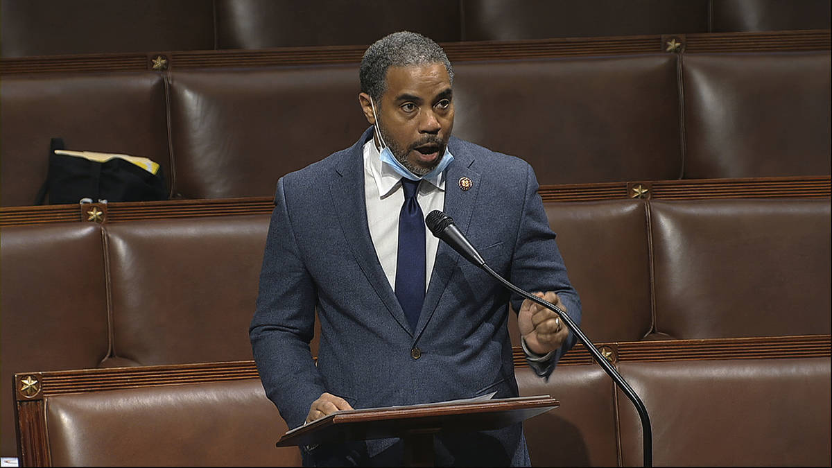 Rep. Steven Horsford, D-Nev., speaks on the floor of the House of Representatives at the U.S. C ...