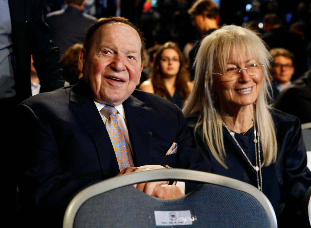 Las Vegas Sands Corp. Chairman and CEO Sheldon Adelson and his wife, Dr. Miriam Adelson attend ...