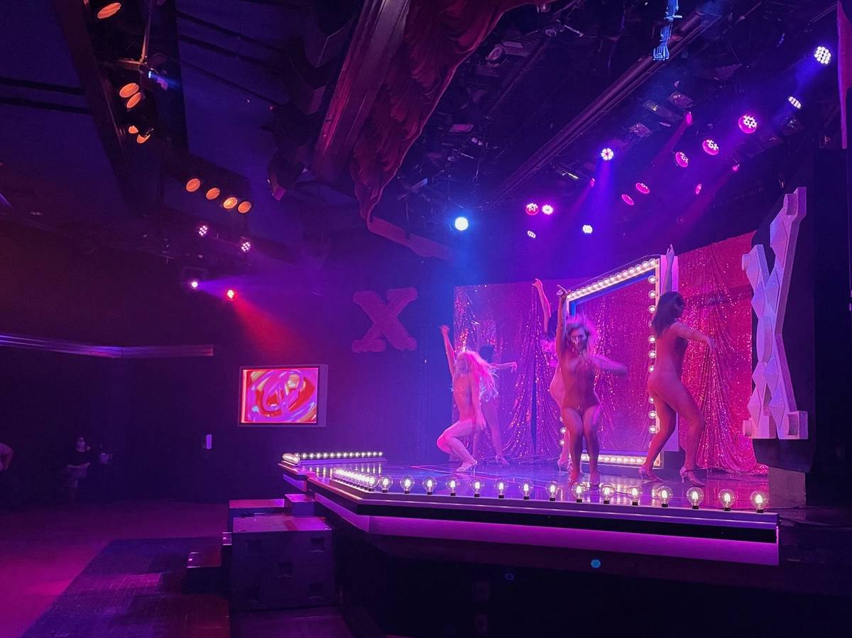 A socially distant number in "X Burlesque" at Flamingo is shown on Thursday, Jan. 9, 2021. (Sta ...